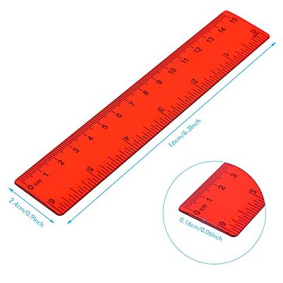 2 Pack Plastic Ruler Straight Ruler Plastic Measuring Tool for Student School Office (Clear, 6 inch)