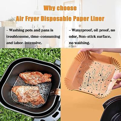 Air Fryer Disposable Paper Liners - 100PCS 8 Inch Square Food