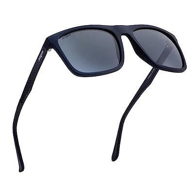 JFXQDR Men's Oversized Carbon Fiber Polarized Sunglasses, XL Large Square  Rubber Sun Glasses UV400 RFS8205 (Black Frame Grey Lens) - Yahoo Shopping