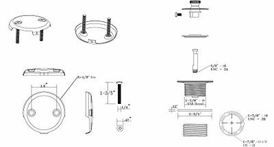 Bathtub drain Conversation Kit Assembly, Tub Drain Kit Lift and Turn, –  Uni-Green