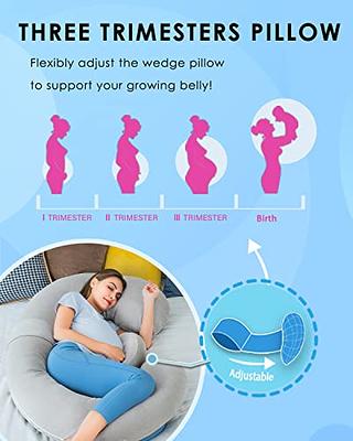 QUEEN ROSE Pregnancy Pillows, E Shaped Full Body Pillow for Sleeping, with  Pregnancy Wedge Pillow for Belly Support, 60 Inch Maternity Pillow for Side  Sleeper, Grey Bubble Velvet - Yahoo Shopping
