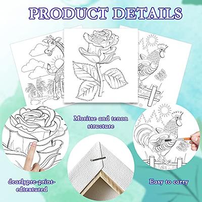 HQLESHUI 12 Pcs Pre Drawn Canvas for Painting for Kids, 4 x 4 Printed  Canvas to Paint Canvas Set for Painting First & Last Day of School Paint  Party Favor for Kid