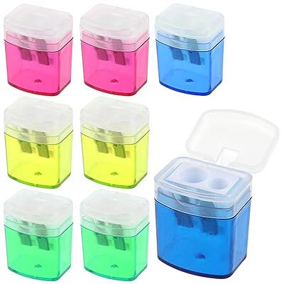 Pencil Sharpener Manual Pencil Sharpeners 4pcs Colorful Compact Dual Holes Pencil Sharpeners with Lid Colored Pencil Sharpener for Kids & Adults