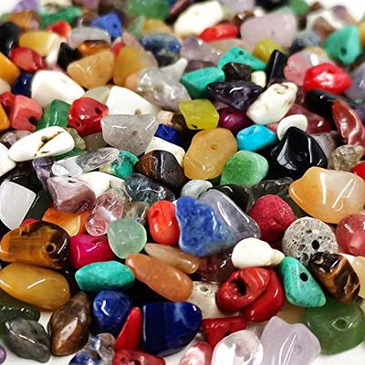 7 Chakra Natural Stone Beads 8mm 100pcs Round Crystal Beads Loose Gemstone Multi Color Mixed with Crystal Stretch Cord for DIY Bracelet Necklace