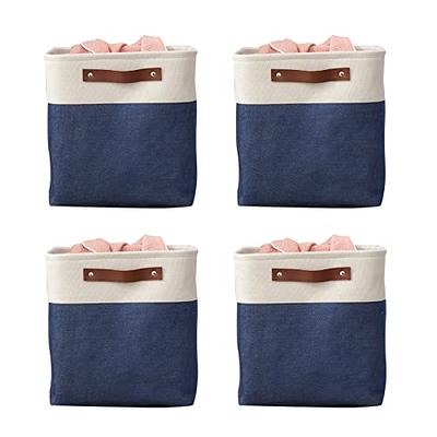 Ornavo Home 6-Pack Foldable Storage Box Bins Linen Fabric Shelf Basket Cube  with Leather Handles 6PK-BIN-LTHR-HDNL-13-GRAY - The Home Depot