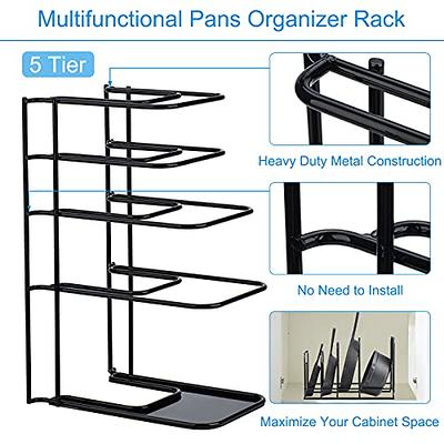 Heavy Duty Pan Organizer for Cast Iron Skillets, Griddles and Pots - H