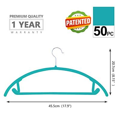 MIZGI Premium Velvet Hangers (Pack of 50) Heavyduty- Non Slip No Shoulder  Bump Suit Hangers - Chrome Hooks,Space Saving Clothes Hangers,Rounded  Hangers for Coat,Sweater,Jackets,Pants - Yahoo Shopping