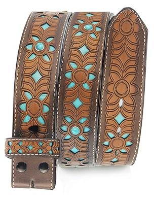 2 Pieces Turquoise Belts Concho Belts for Women Adjustable Western Chain  Belts Cowgirl Belt Country Belts Waist Turquoise Chain Belt for Jeans or