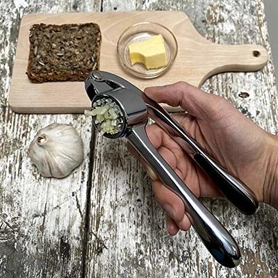 Garlic Press Crusher Mincer Chopper Peeler Squeeze Ginger Cutter Stainless  Steel