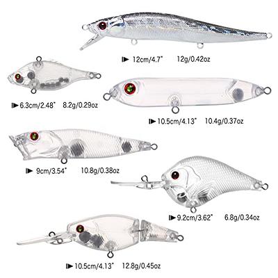 wLure 10 Blank Unpainted Minnow Crankbait Topwater Lipless Jerkbait Fishing  Lures