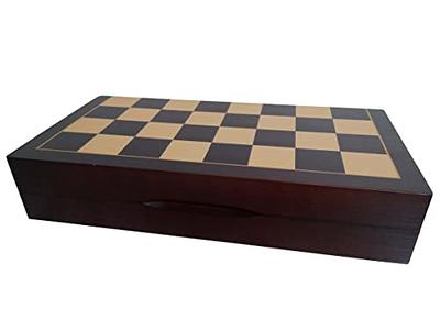 Wegiel Handmade Jowisz Professional Tournament Chess Set - Wooden 16 Inch  Folding Board with Felt Base & Hand Carved Chess Pieces - Compartment  Inside