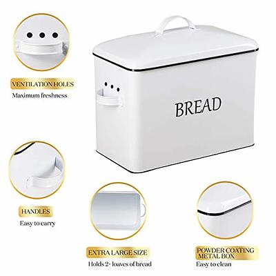 Meraki Home Bread Storage Container with 2 Lids, Cotton Bread Bag–Farmhouse  Bread Boxes for Kitchen Counter Airtight – Metal Box for Homemade Storage  (Glossy White) - Yahoo Shopping