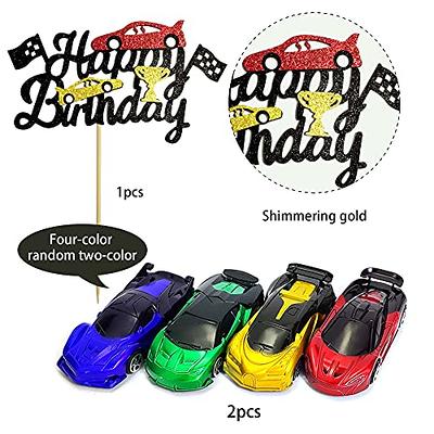 Mini Race Car Fondant Cake Toppers, Handmade Edible Sports Car