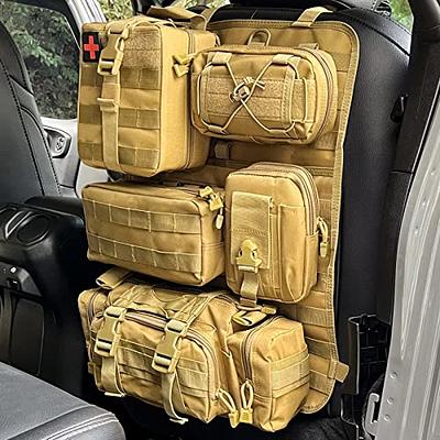Universal Tactical Vehicle Back Seat Organizer with 5 Detachable Pouches -  Medical, Phone, and Admin Storage Bags with Multi-Pockets