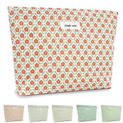 Unique Bargains Women's Large Travel Cute Cherry Pattern Cotton Makeup Bags  and Organizers White