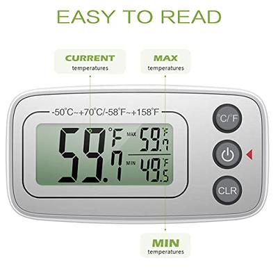 KeeKit Refrigerator Thermometer, Upgraded Fridge Thermometer, Digital Freezer  Thermometer with Large LCD Display, Max/Min Record Function for Kitchen,  Home, Restaurants, Sliver, 2 Pack - Yahoo Shopping