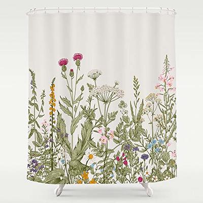  VOUGGIME Shower Curtain Farmhouse White Flowers A Budding Daisy  Waterproof Fabric Shower Curtains Set for Bathroom Accessory Bohemian  Bathroom Decor with 12pcs Hooks(72x84inches) White Green : Home & Kitchen