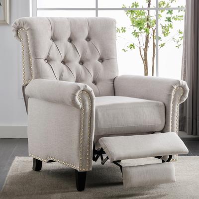 Linen Single Person Sofa with Thickened Cushion Recliner - High Backrest,  Equipped with Foot Pads and Dual Armrests - Yahoo Shopping