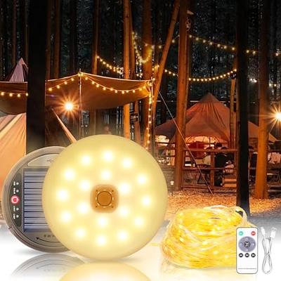 Camping String Lights: Rechargeable, Adjustable Brightness, 5 Modes - 32.8