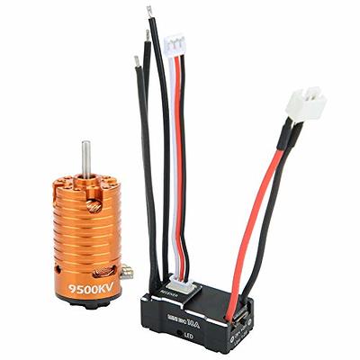 RC Car 1:10 Scale 3650 5200KV Brushless Motor & 120A ESC & Programming Card  PI65 Waterproof Motor & Electronic Speed Controller Combo Set for Most of