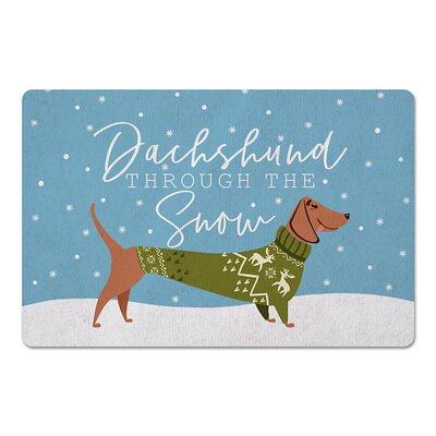 Christmas Dachshund Through The Snow Dog Lovers Door Mat Home