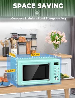 0.7 Cu.ft Retro Microwave Oven - Pastel Green