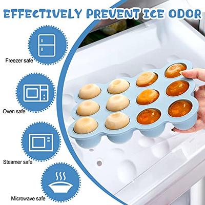 Hoolerry 4 Pcs Silicone Baby Food Freezer Tray with Clip on Lid