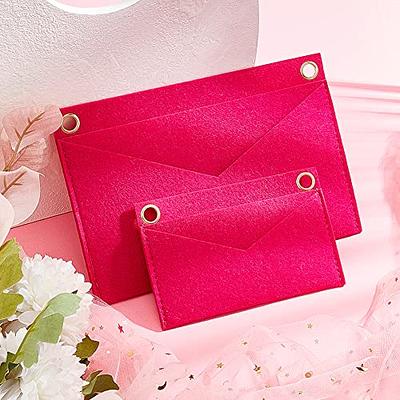 WADORN 2 Sizes Purse Felt Organizer Insert, Women Pochette Conversion Kit  Rectangle Wallet Insert Liner with Eyelets Multi-Pocket Envelope Bag Inside