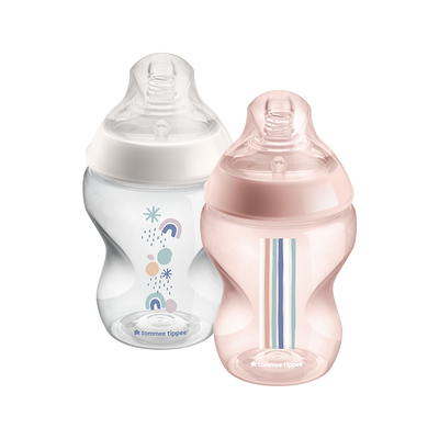 Tommee Tippee Closer to Nature Anti-Colic Silicone Baby Bottle, 5oz,  Breast-Like Nipple for a Natural Latch, Anti-Colic Valve, Soft Feel, 2 Pack