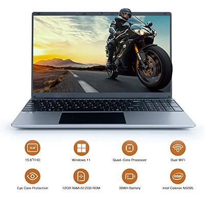 ANMESC Laptop, 15.6 1080P Full HD Display High Performance Quad-Core Intel  Celeron N5095 Processors 12GB DDR4 512GB SSD Windows 11 Laptop Computers