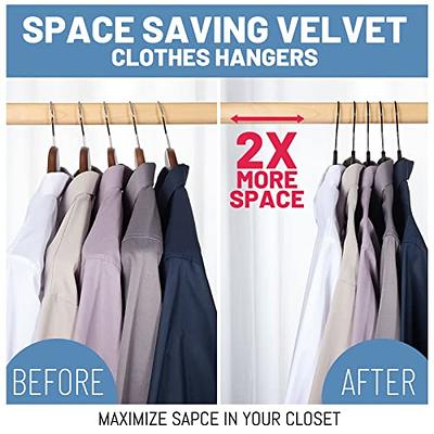 Flysums Premium Velvet Hangers 50 Pack, Heavy Duty Study Black Hangers for  Coats, Pants & Dress Clothes - Non Slip Clothes Hanger Set - Space Saving  Felt Hangers for Clothing