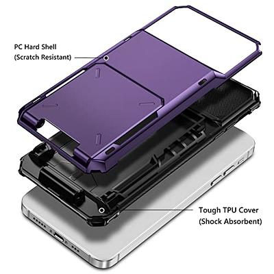 Vofolen Compatible with iPhone 12 Pro Max Case 5G Wallet Cover Credit Card Holder Slot Sliding Back Pocket Anti-Scratch Dual Layer Bumper Protective