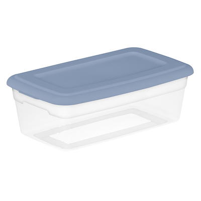 Sterilite 58 Qt. Storage Box Plastic, Blue Ash 