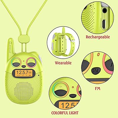 Qniglo Walkie Talkies for Kids Rechargeable, Christmas Birthday Gifts for  Boys Girls Age 3-12, Kids Walkie Talkies with FM Radio for Adventure Game