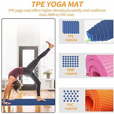 Yoga Mat Double-Sided Non Slip, 72'' x 32'' x 7mm - Extra Wide & Thick Yoga  Mat with Strap, Professional TPE Yoga Mats for Women Men Kids, Workout Mat  for Yoga, Pilates