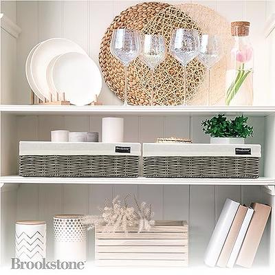 BROOKSTONE 2 PACK SET Wicker Storage Basket Boho Organization