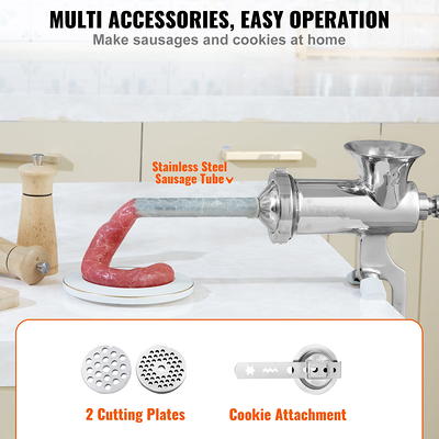 Manual Meat Grinder, Heavy Duty Meat Mincer Sausage Stuffer, 3-in-1 Hand  Grinder With Stainless Steel Blades For Meat, Sausage, Cookies, Easy To  Clean 