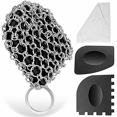 Chain Mail Cast Iron Scrubber, 7x7 Cast Iron Cleaner Scrubber