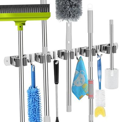 StoreYourBoard Afton Cleaning Supplies Organizer, Garage Laundry Room Closet Shelf Storage Rack for Brooms, Mops, Dusters, Rags, and More