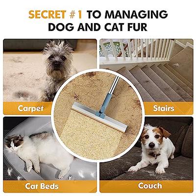 Pet Hair Remover - Handle Pet Hair Removal Carpet Rake & Magic Squeegee  Broom Hair Removal Broom-Easy Dog Cat Fur Sweeper and Dust Spills Cleaning