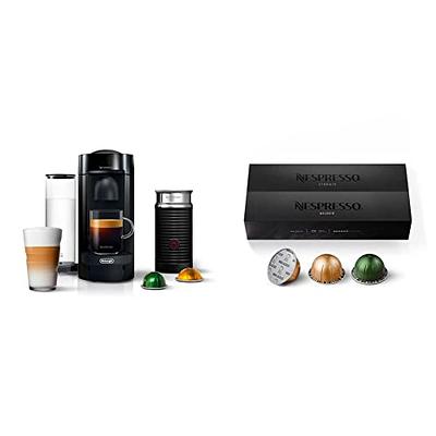 Nespresso Inissia Espresso Machine (24 oz., Black) with Coffee Capsule  Variety Pack (14-Count)