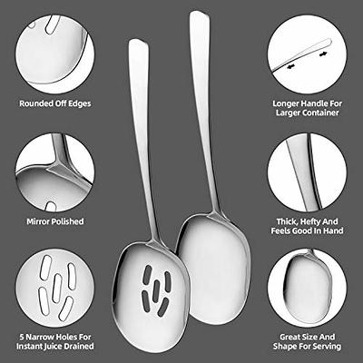 SOLEADER X-Large Serving Spoons Set, 12 Inch Slotted Spoon and Serving  Spoon, Premium Spoons Silverware, Cooking Spoon, Pasta Spoon, Mixing Spoon