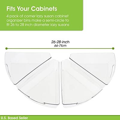 Sorbus Lazy Susan Corner Bin - Clear Organizer with Handle for Kitchen,  Pantry, Bathroom (4-Pack)