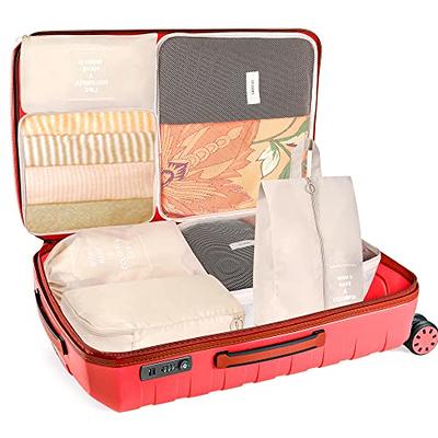 7 Set Packing Cubes for Suitcases, kingdalux Lightweight Travel Luggage  Packing Organizers, Compression Storage Shoe Bag, Clothing Underwear Bag,  Travel Cubes Set for Man & Women, Beige - Yahoo Shopping