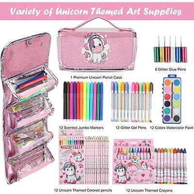 Unicorn Gifts for Girls, Fruit Scented Markers Set with Unicorn Pencil  Case, 61 Pcs Arts and Crafts for Kids Ages 4-6-8, Kids Marker Gel Pen  Pencil Art Supplies Stationery Christmas Gifts –