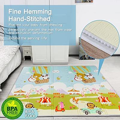 Baby Play Mat,Reversible Foldable Playmat,Portable Extra Large Thick Foam  Crawling playmat for Infants,Babies,Toddlers,Indoor Outdoor Use,BPA Free