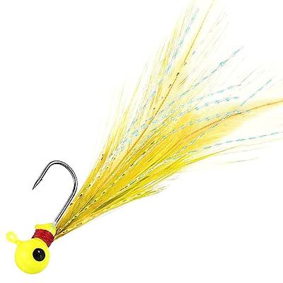 Dr.Fish 5 Pack Bucktail Jigs Crappie Jigs Round Ball Jig Fishing Lures Jigs  Hair Jig Round Head Fishing Jigs for Bass Striper Walleye Halibut Panfish