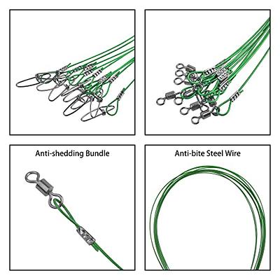 20PCS Fishing Leader Wire,150LB High Strenght Fishing Stainless Steel Wire  Leader with Swivel Snaps Connect Tackle Lure Rig and Hooks 19.9inch Green -  Yahoo Shopping