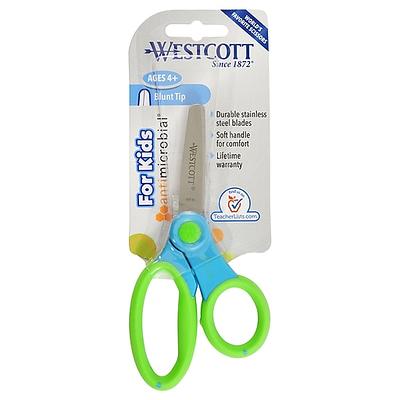 Westcott 13130 Right- and Left-Handed Scissors, Kids' Scissors, Ages 4-8, 5-Inch Blunt Tip, Assorted