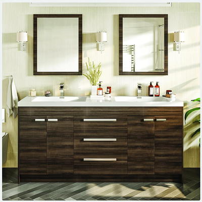 EVIVA Epic White 60 Double Sink Bathroom Vanity w/Open Space Storage